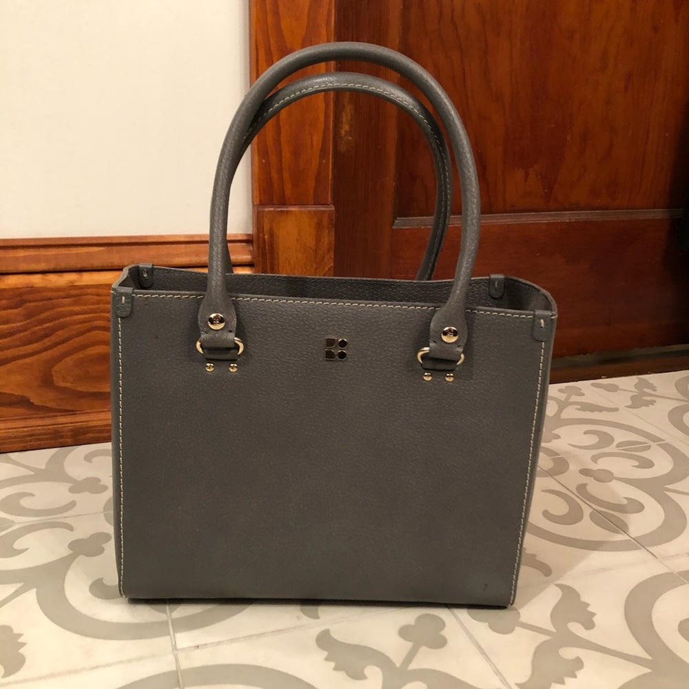 kate spade Gray Pebbled Leather Top-Handle Satchel